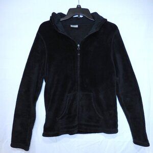 Danskin Now - Girls Black Plush Full Zip Hooded Jacket - Size XL (16-18)